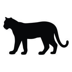 Striking black silhouette of a powerful panther in stealthy motion