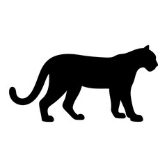 A powerful black panther strides forward in silhouette, symbolizing stealth and grace