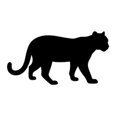 Sleek Black Panther Silhouette Walking Quietly in the Shadows of the Night