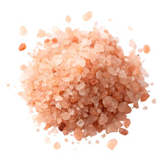 Pile of pink salt isolated on transparent background