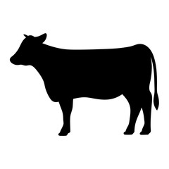 Silhouette of a bovine animal, likely a cow, in simple black design