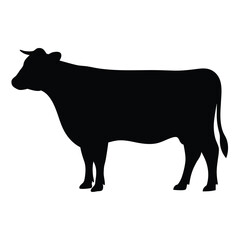 Silhouette of a standing cow a simple, solid image for design