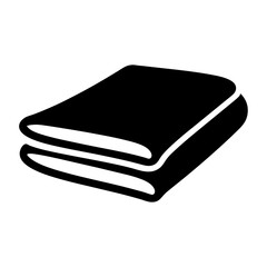 Solid Black Stacked Blankets or Folded Linens Icon With Rounded Corners