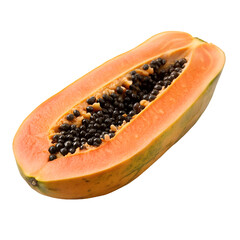 Half papaya isolated on transparent background