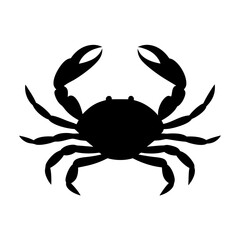 Monochromatic crab silhouette standing out against a white contrasting backdrop