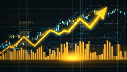 Graph showing upward financial trend