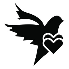 Dove with Heart Icon
