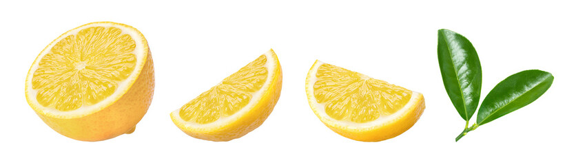 lemon slices isolated on white