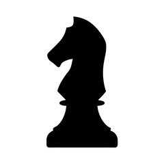 Silhouette of a Chess Knight Piece on a White Background, Isolated © Tanjila