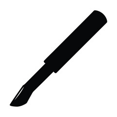 Simple black and white image of a chisellike tool lying flat
