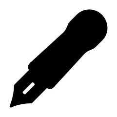 Stylized Black and White Illustration of a Classic Fountain Pen Design