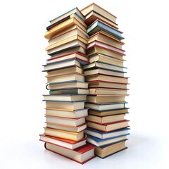 stack of books isolated