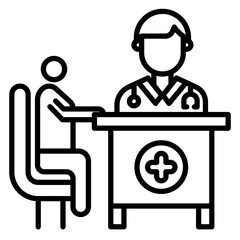 Consulting Doctor Patient Vector Icon