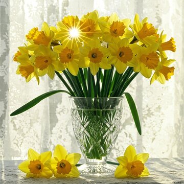 daffodils in vase