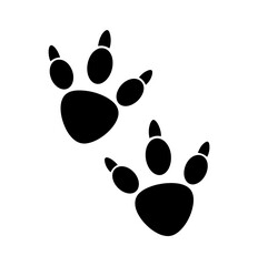 Fototapeta premium Black animal paw prints vector illustration image
