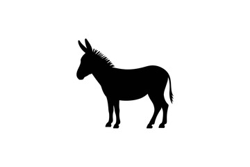 Donkey silhouette vector art farm animal illustration