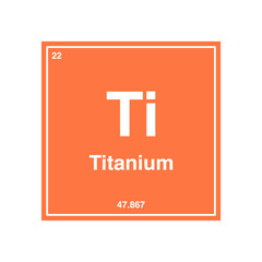titanium periodic vector isolated on transparent background