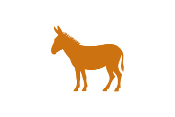 Illustration of an orange donkey animal silhouette