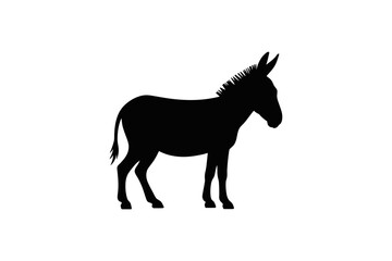 Donkey silhouette illustration farm animal vector