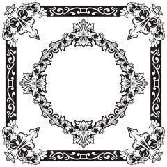Geometric Ornamental Frames Outlines with Elegant Lines