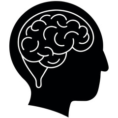 Silhouette of Depressed Person in Dark Mood – Mental Awareness Icon