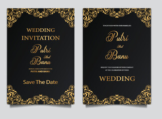 elegant wedding invitation cards set
