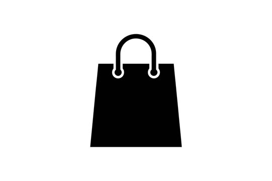 Black shopping bag icon retail store purchase design