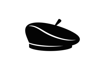 Stylish black beret fashion accessory illustration