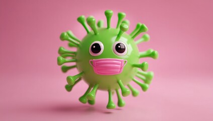 Fototapeta premium Representation of measles virus, highlighting the infectious nature of the disease and its effects.