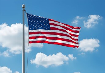 Obraz premium american flag waving in the wind