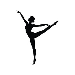 Elegant Ballerina Silhouette Graceful Dance Pose Illustration
