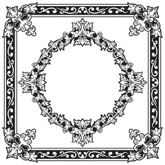Decorative Ornamental Frames Outlines with Line Detailing