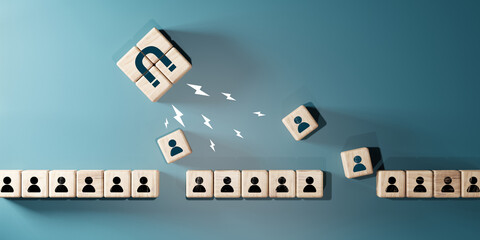 Inbound marketing strategy concept. customer retention, digital marketing and creating attraction for customer groups in business. Loyalty.