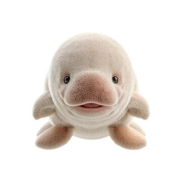 Adorable 3D Render of a Fluffy Baby Dugong
