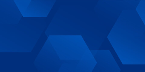 Modern abstract blue background with glowing geometric lines. Blue gradient hexagon shape design. Futuristic modern