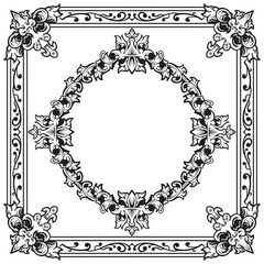 Simple Geometric Ornamental Border Outlines Vector