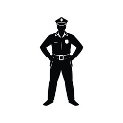 Police Officer Silhouette Law Enforcement, Security, Protection, Justice, Icon