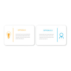 Infographic template vector, 2 step table timeline presentation, workflow or business information