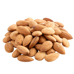Fototapeta premium Pile of almond isolated on transparent background