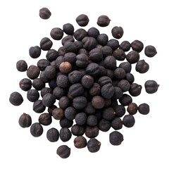 Pile of black chickpea isolated on transparent background