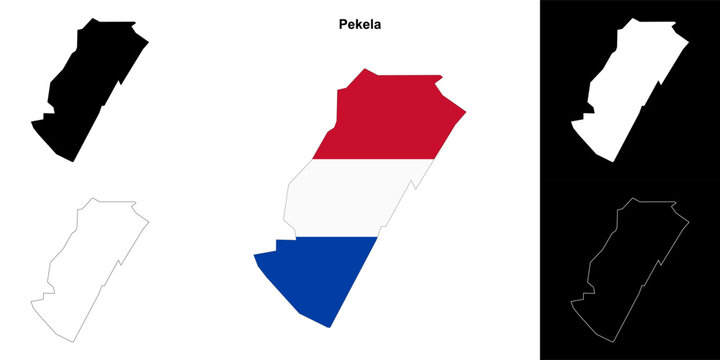 Pekela blank outline map set