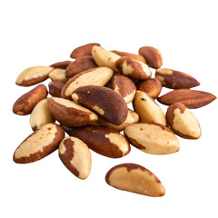 Obraz premium Pile of brazil nuts isolated on transparent background