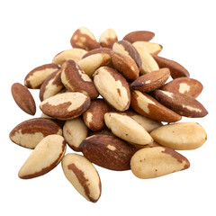 Obraz premium Pile of brazil nuts isolated on transparent background