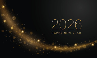 2026 Happy New Year Background Design. Greeting Card, Banner, Poster. Vector Illustration.