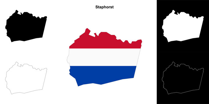 Staphorst blank outline map set
