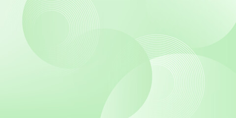 Minimalist soft Abstract Background in Gradient green and white Tones with Circles. Circle effect style geometric, abstract background.