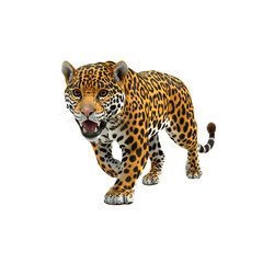 Obraz premium Majestic Jaguar Walking Towards the Camera, 3D Render