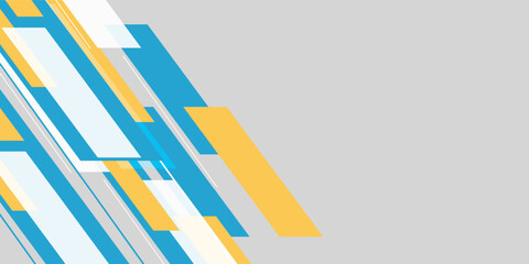 Abstract banner background. Modern blue and yellow geometric diagonal shapes design. Futuristic graphic. Suit for brochure, poster, banner, sport, website, flyer, cover, presentation, business