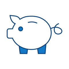 Piggy Bank Blue Line Icon. Funding, Economy, Investment, Payment, Banking, Money, Investor Icons. Editable Stroke Vector Illustration
