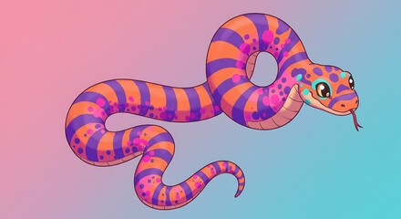 Naklejka premium Colorful cartoon snake illustration